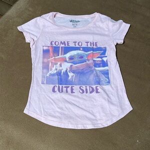 Star Wars Girls “The Child” Baby Yoda “Come to the Cute Side” Tee Medium 7/8